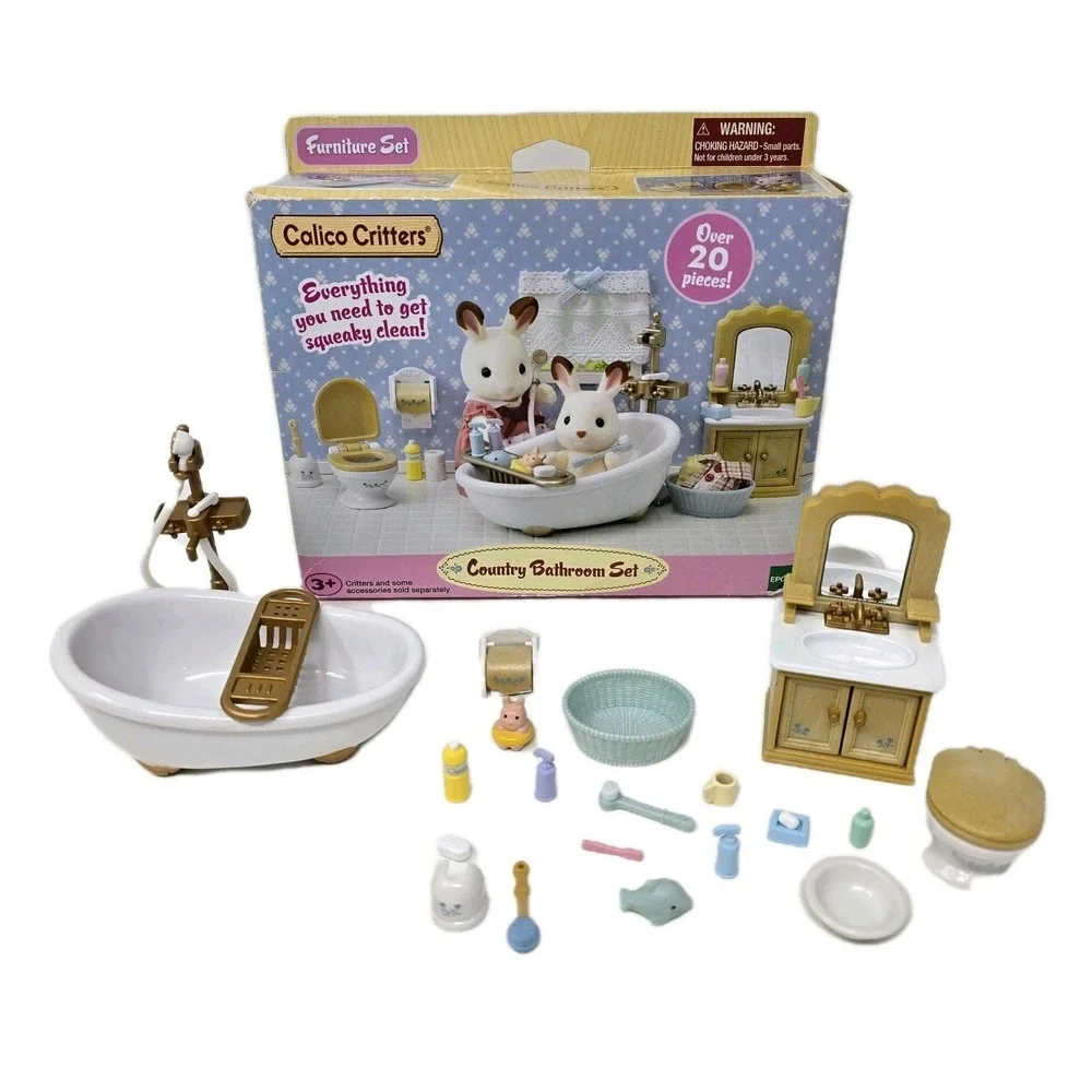 CALICO CRITTERS #CC1748 Country Bathroom Set - Complete